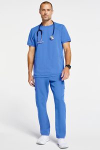  Man wearing blue scrub