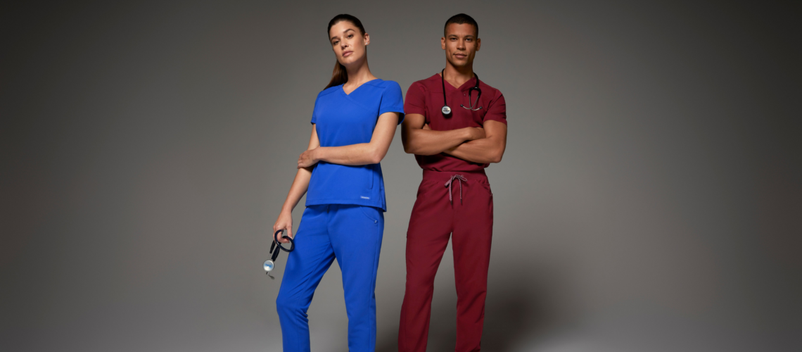 man and woman with scrubs