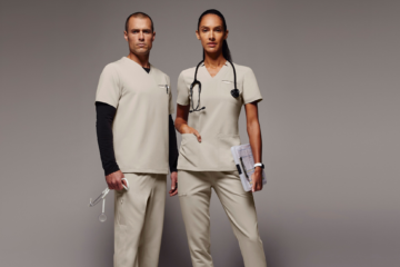 Man and woman with white scrubs