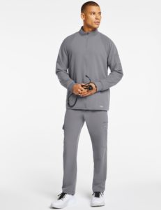  Man with grey scrub outfit