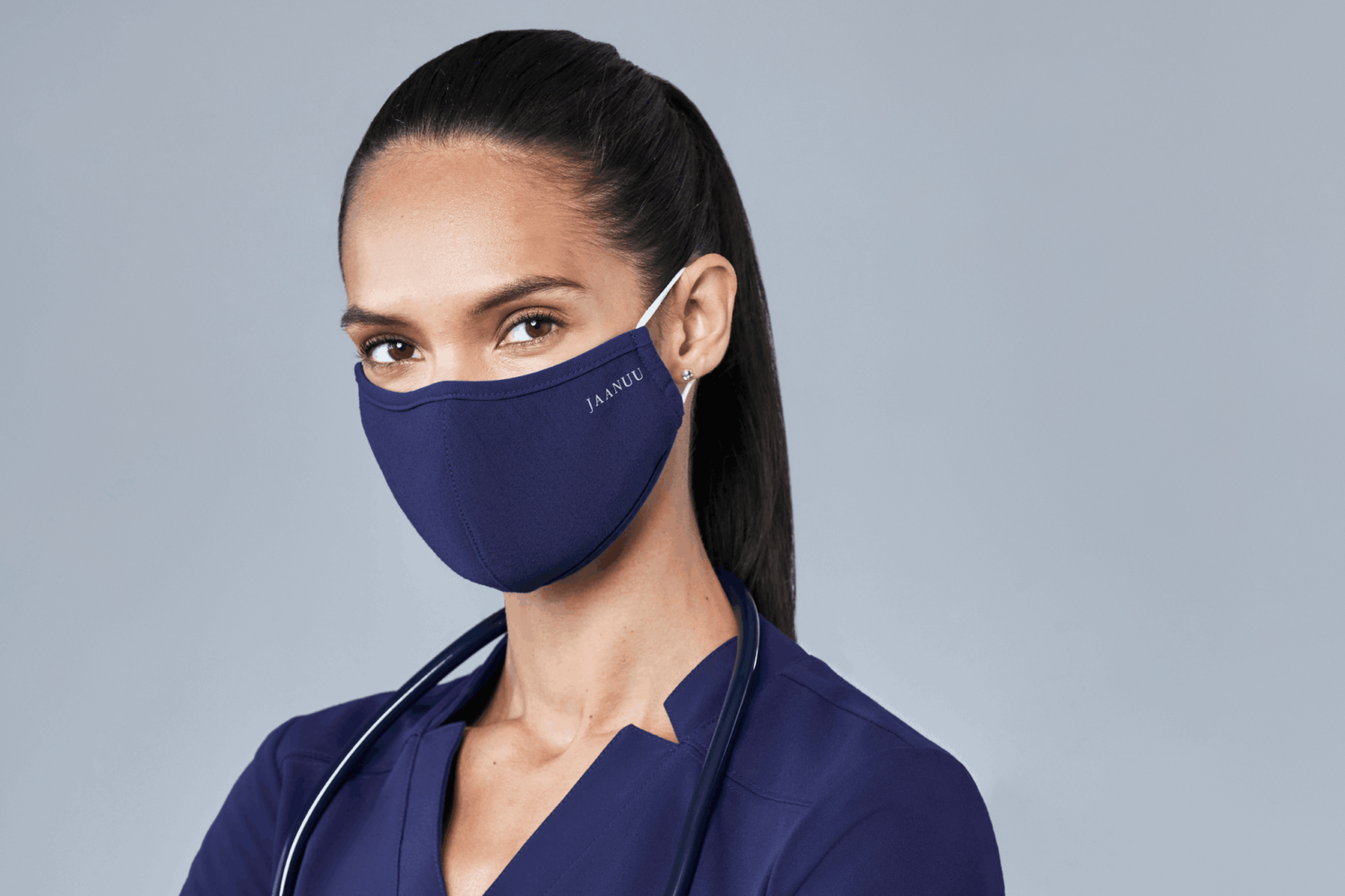 doctor wearing facemask navy