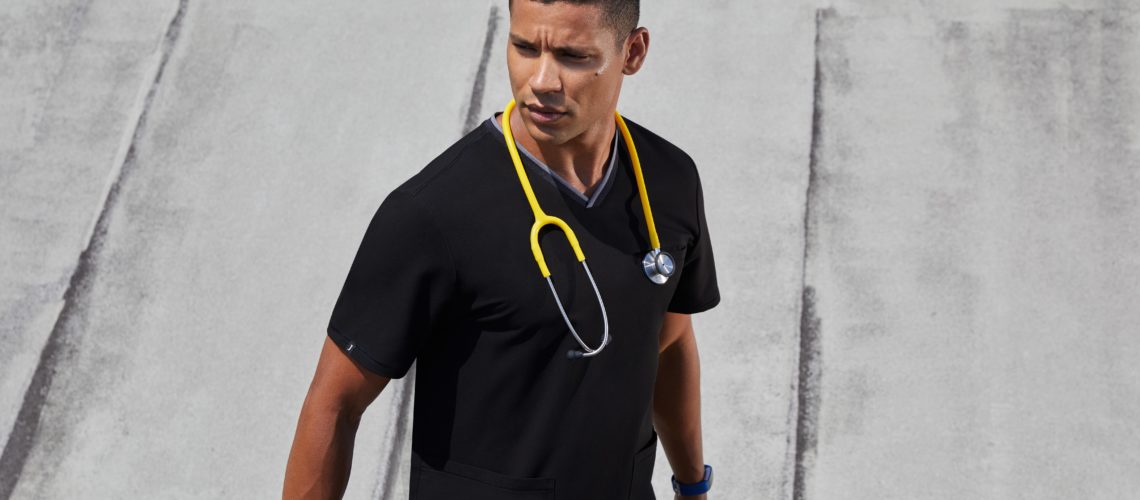 doctor-wearing-jaanuu-black-scrubs