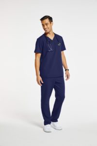 doctor wearing relaxed fit scrubs