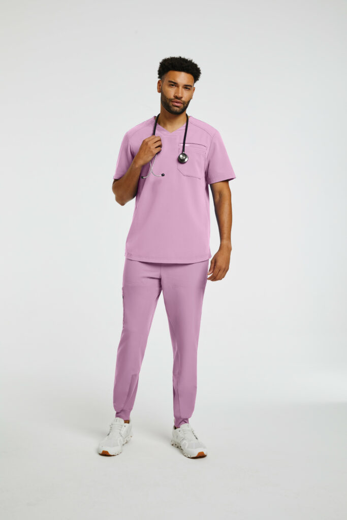 male-nurse-wearing-pink-scrub-pants-and-top