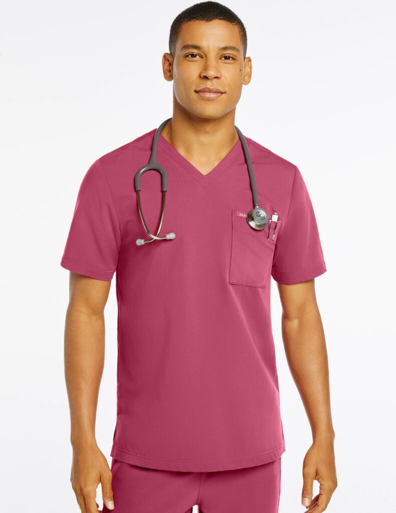 man-nurse-standing-with-dark-pink-uniform