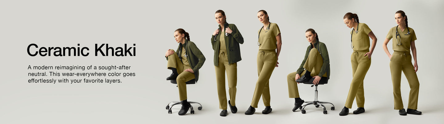 Women's Ceramic Khaki Scrubs