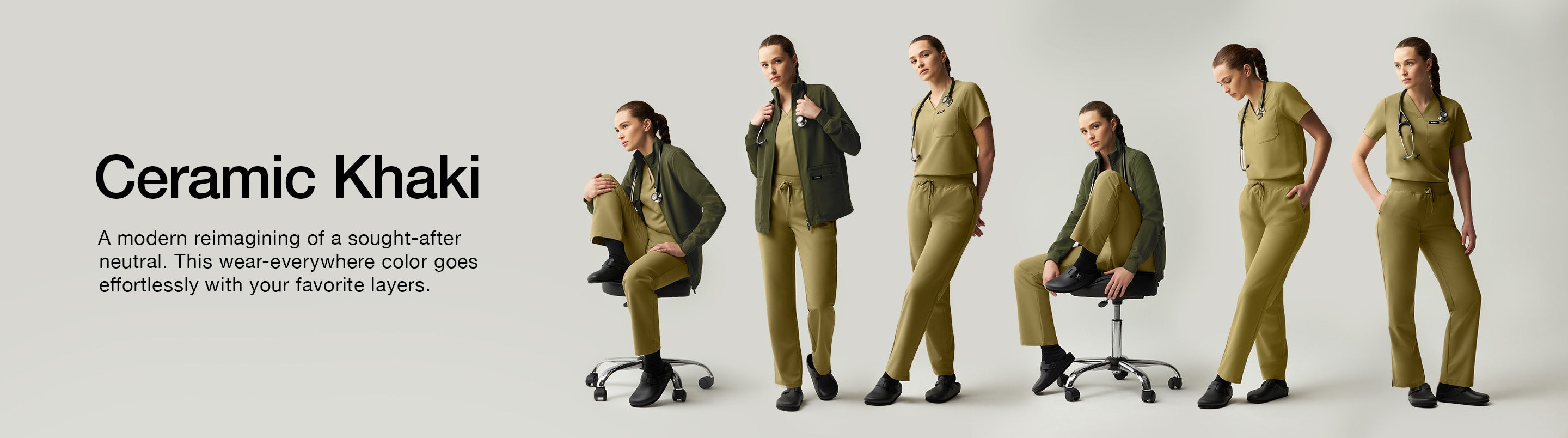 Women's Ceramic Khaki Scrubs