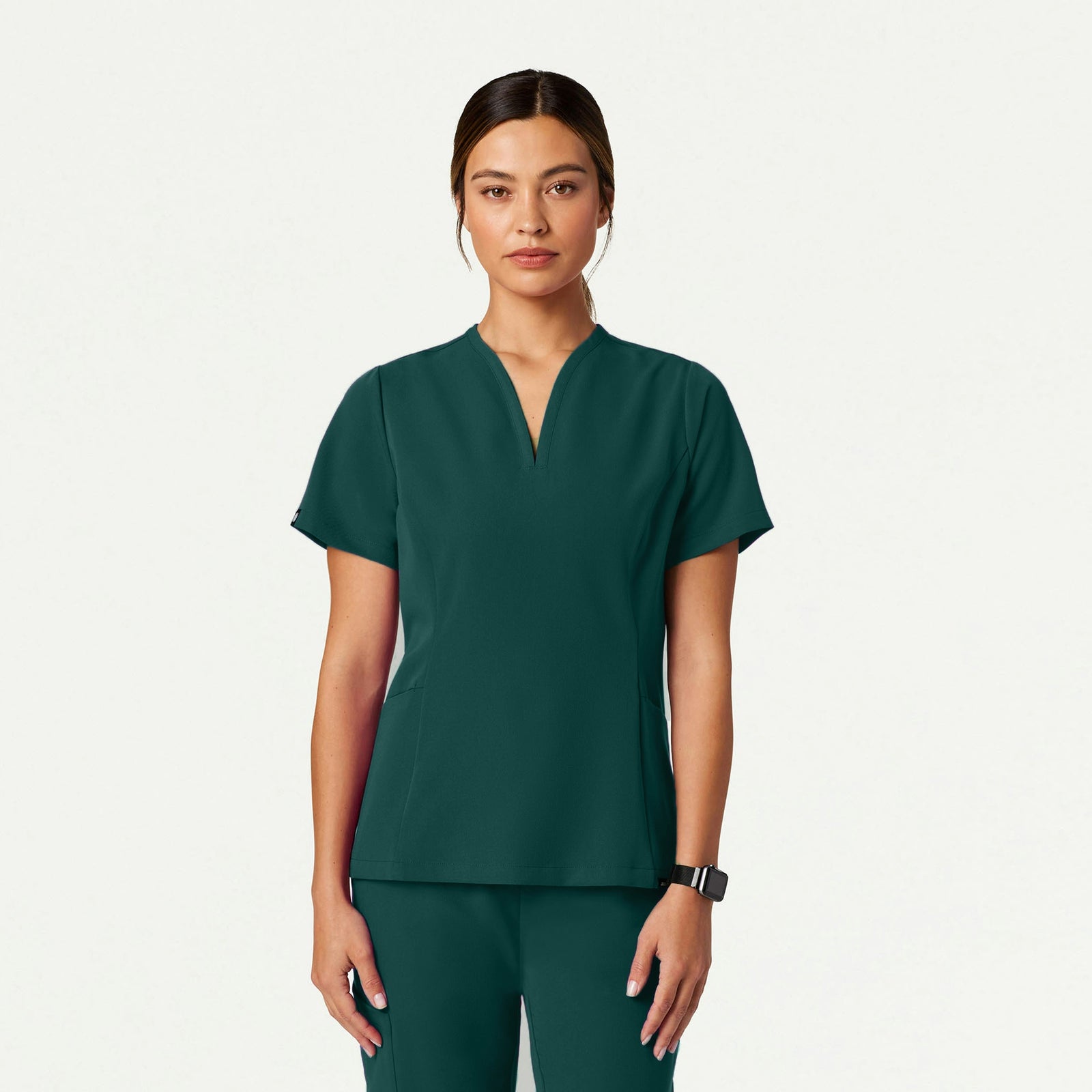 Calix Fit & Flare Scrub Top - Midnight Green - WOMEN'S TOPS - Jaanuu