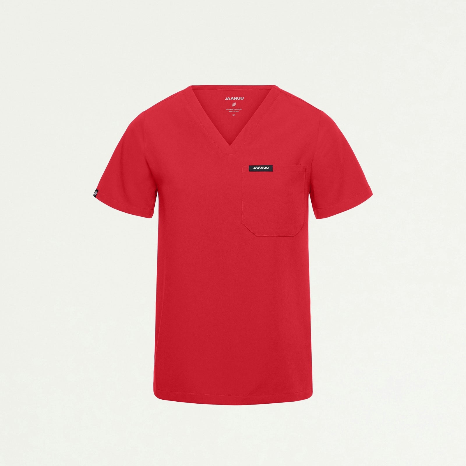 Rhena Essential 1-Pocket Scrub Top - Brilliant Red - WOMEN'S TOPS - Jaanuu