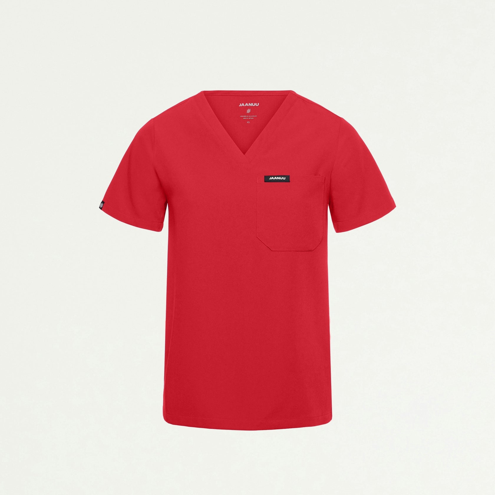 Rhena Essential 1-Pocket Scrub Top - Brilliant Red - WOMEN'S TOPS - Jaanuu