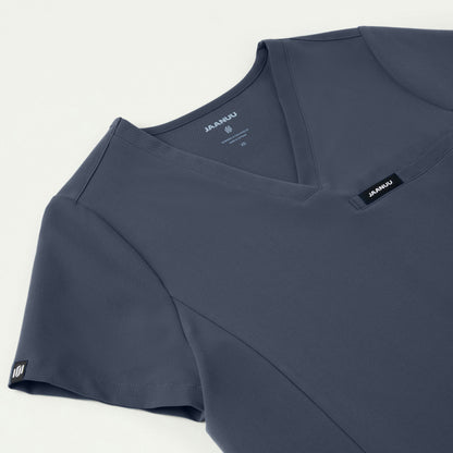 Magna 3-Pocket Scrub Top - Carbon Gray - WOMEN'S TOPS - Jaanuu