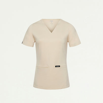 Cesi Slim ULTRAsoft Scrub Top - Sand - WOMEN'S TOPS - Jaanuu