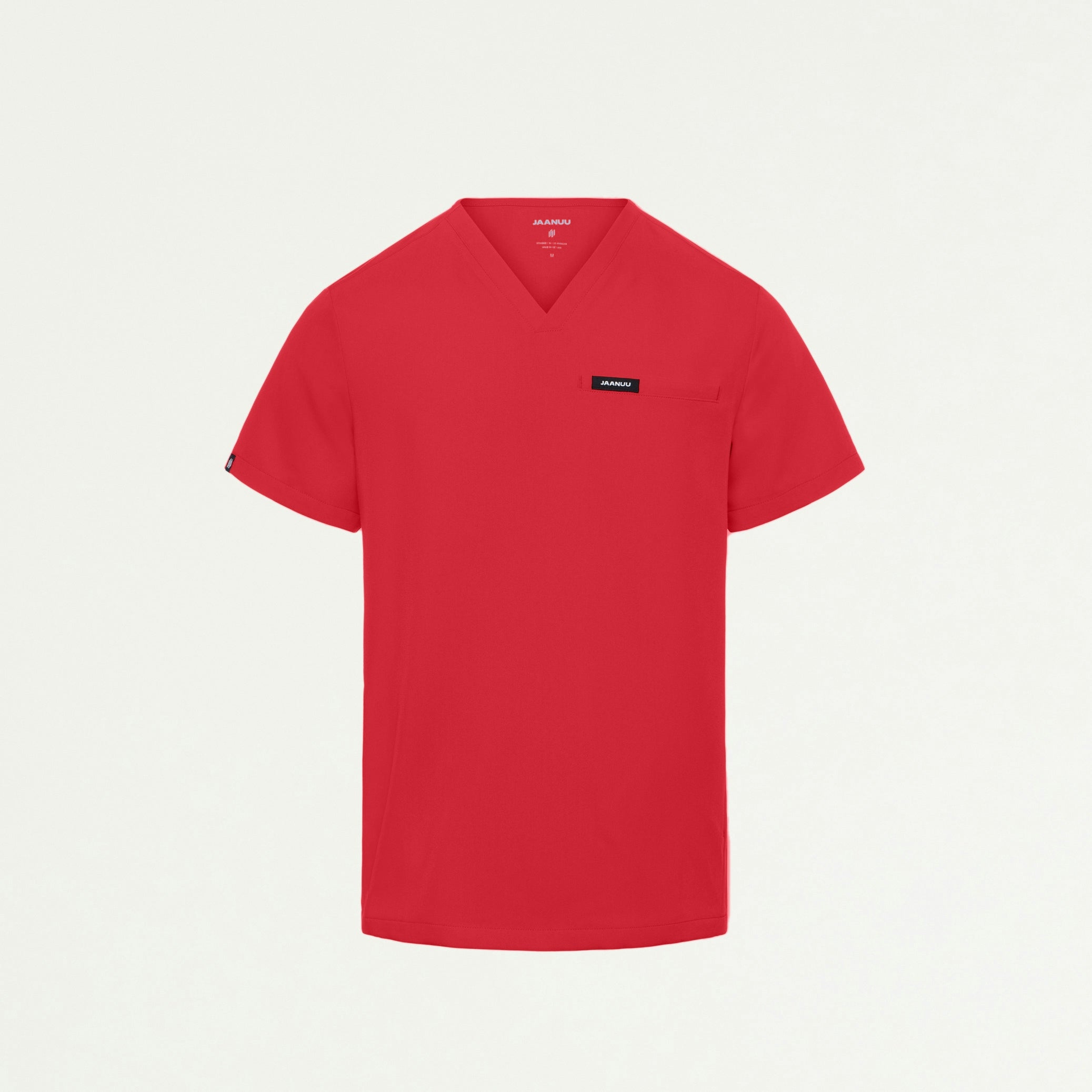 Platt 3-Pocket Scrub Top - Brilliant Red - MEN'S TOPS - Jaanuu