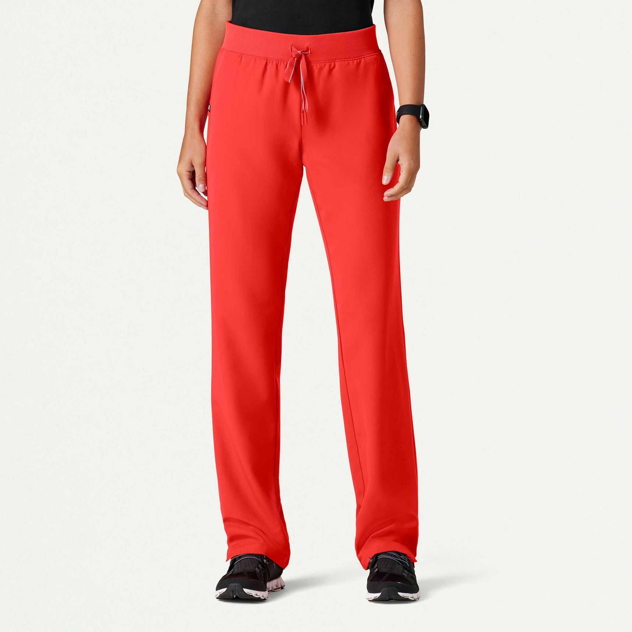 Xenos Essential Knit-Waist Scrub Pant - Solar Red - WOMEN'S PANTS - Jaanuu