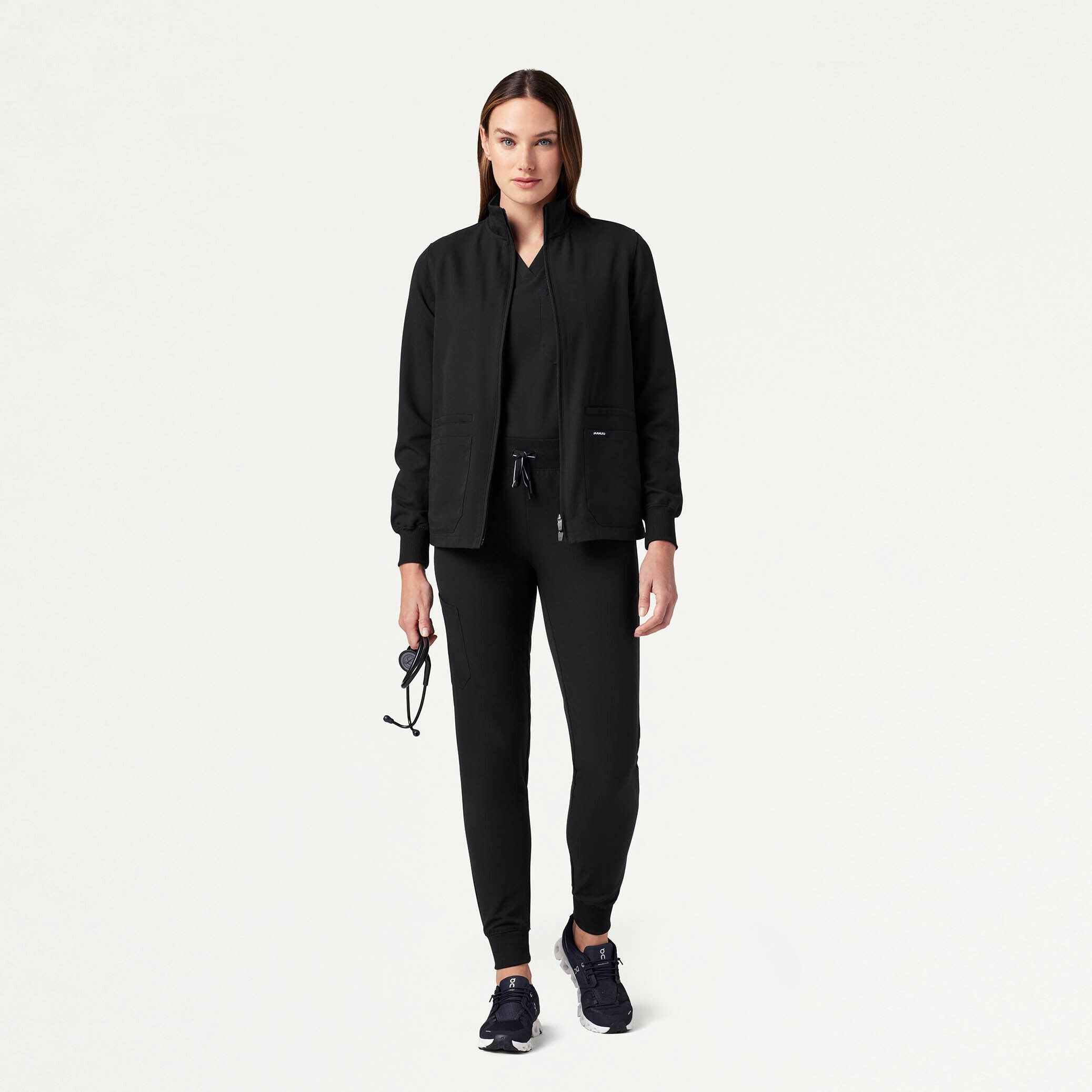 The Alex Jacket Scrub Set - Black