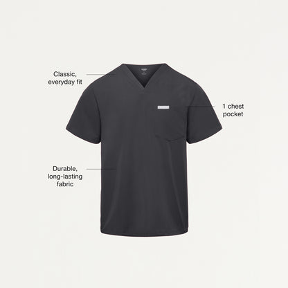 Jaanuu UltraLAST™ Essential Performance Men's 5-Pocket Scrub Set - Pewter