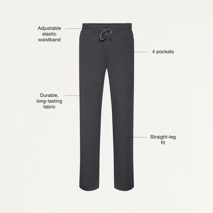 Jaanuu UltraLAST™ Essential Performance Men's 5-Pocket Scrub Set - Pewter