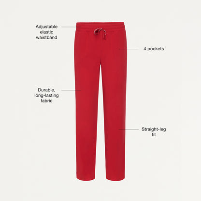 Jaanuu UltraLAST™ Essential Performance Men's 5-Pocket Scrub Set - Red