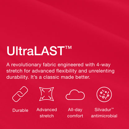 Jaanuu UltraLAST™ Essential Performance Men's 5-Pocket Scrub Set - Red