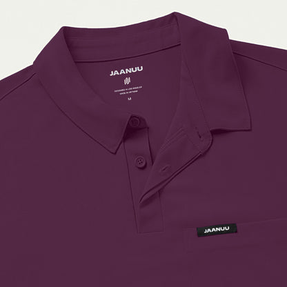 Axis Polo Scrub Top - Dark Amethyst - MEN'S TOPS - Jaanuu