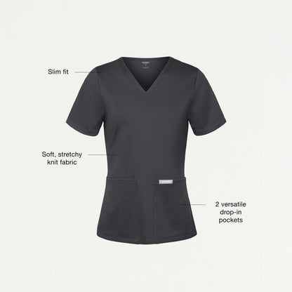 Jaanuu UltraSOFT™ Essential Comfort Women's 6-Pocket Scrub Set - Pewter