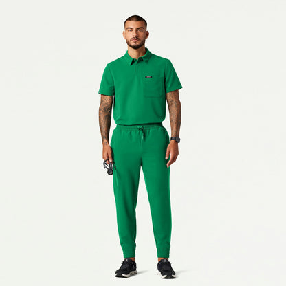 Axis Polo Scrub Top - Emerald Green - MEN'S TOPS - Jaanuu