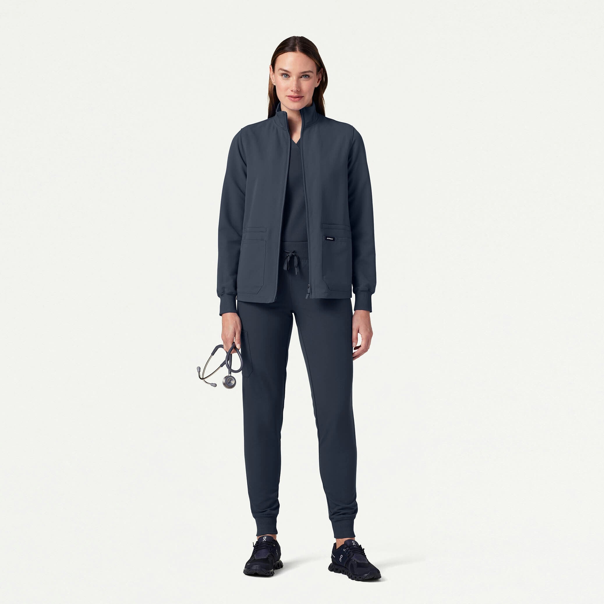 The Alex Jacket Scrub Set - Carbon Gray