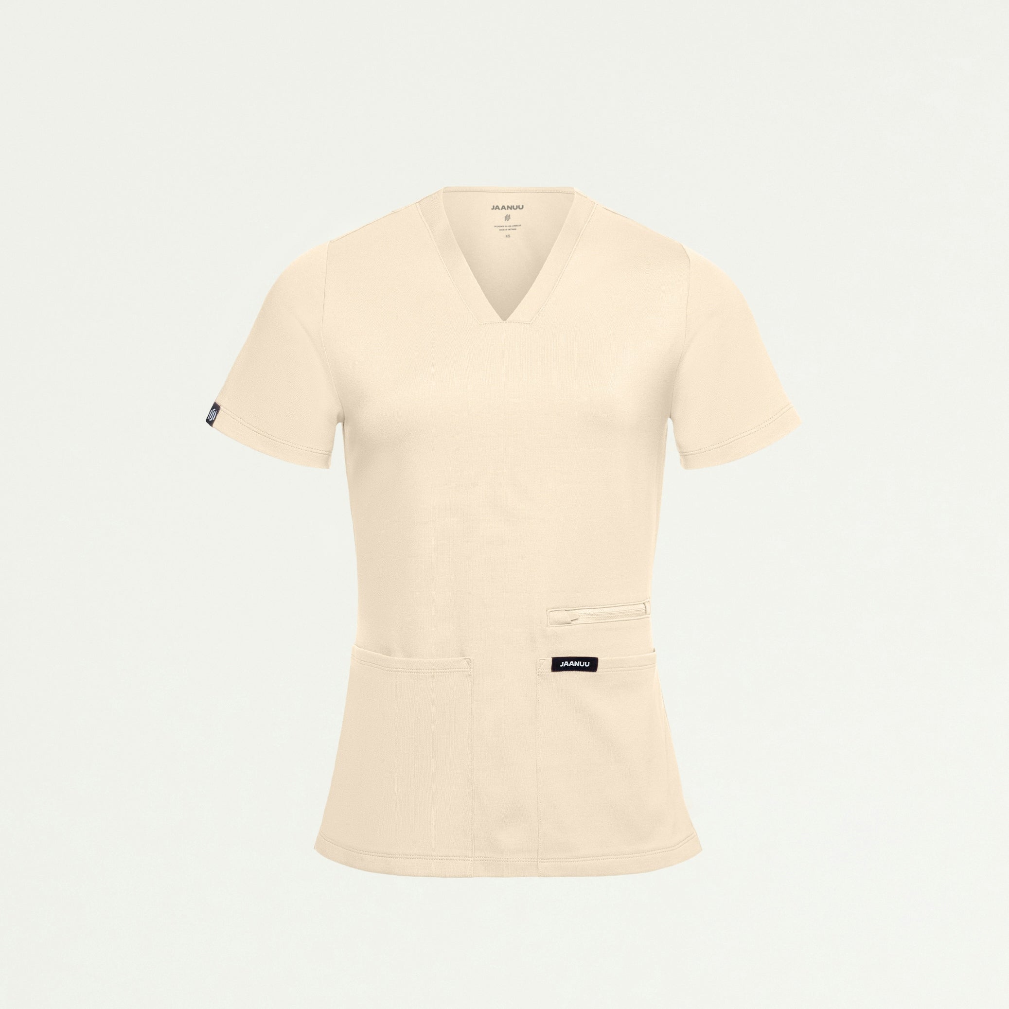 Kass Slim 4-Pocket ULTRAsoft Scrub Top - Sand - WOMEN'S TOPS - Jaanuu