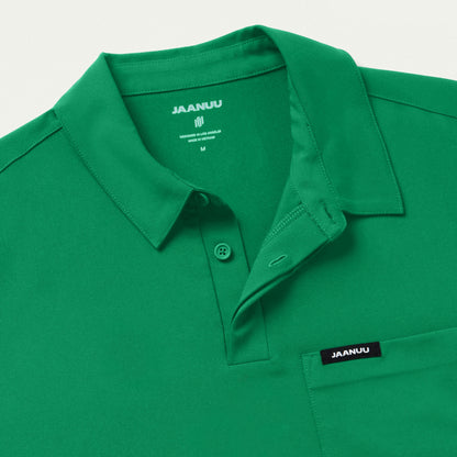 Axis Polo Scrub Top - Emerald Green - MEN'S TOPS - Jaanuu