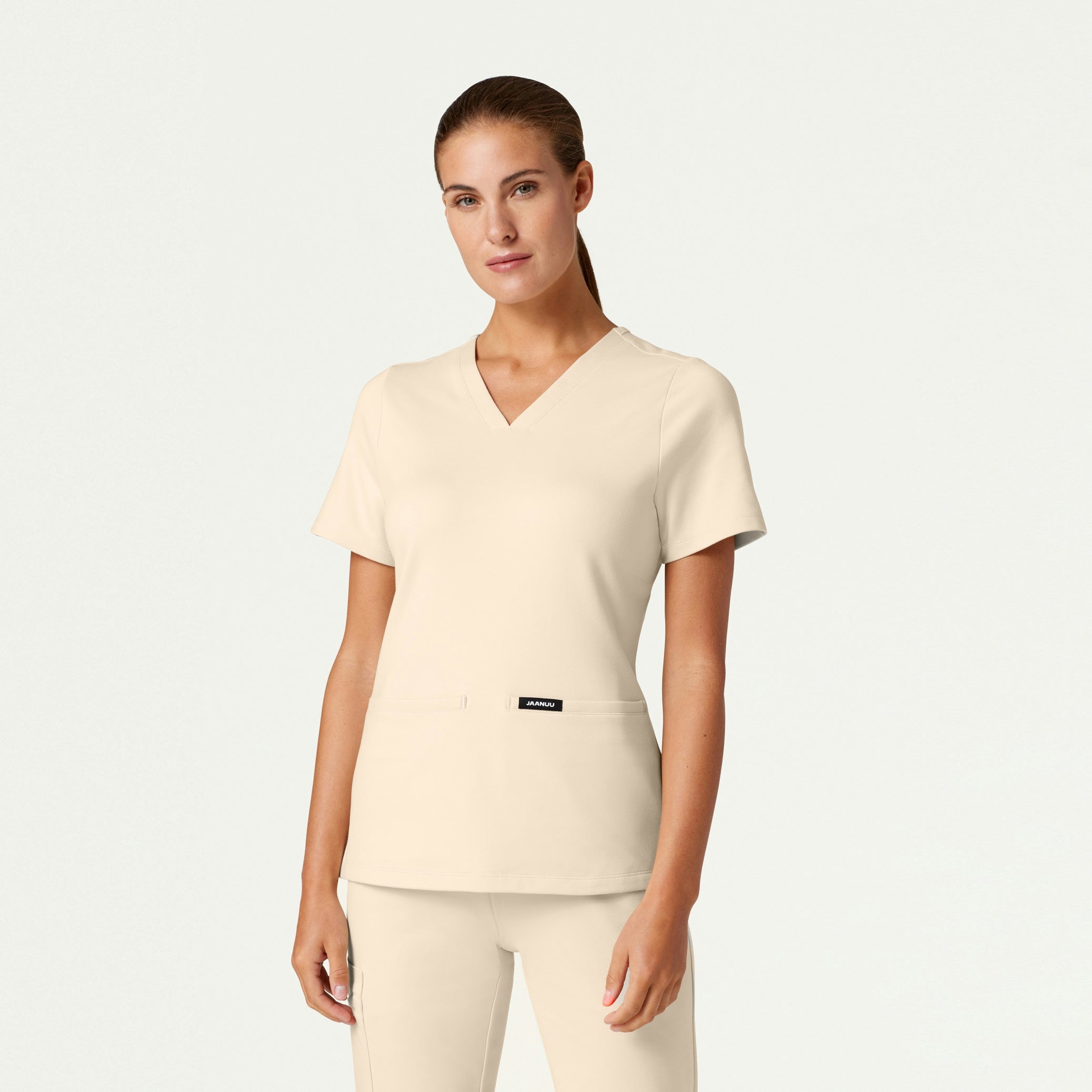 Cesi Slim ULTRAsoft Scrub Top - Sand - WOMEN'S TOPS - Jaanuu