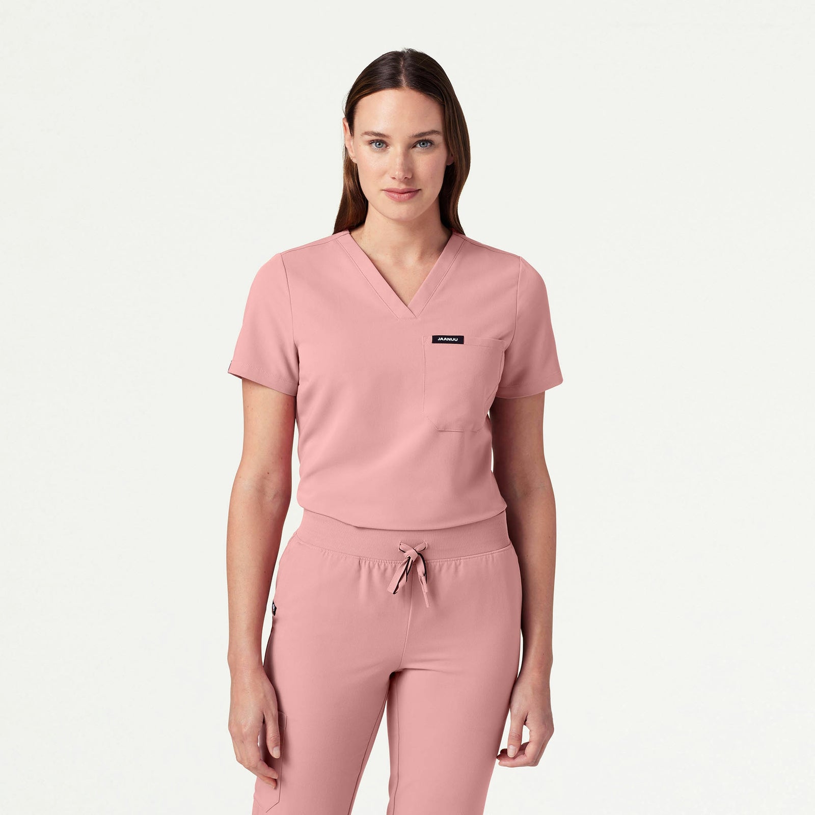 Rhena Slim Essential 1-Pocket Scrub Top - Carbon Gray