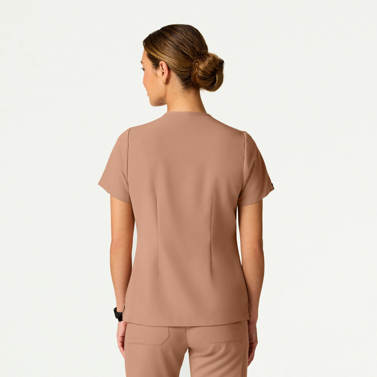 Andra Slim 1-Pocket Scrub Top - Clay - WOMEN'S TOPS - Jaanuu