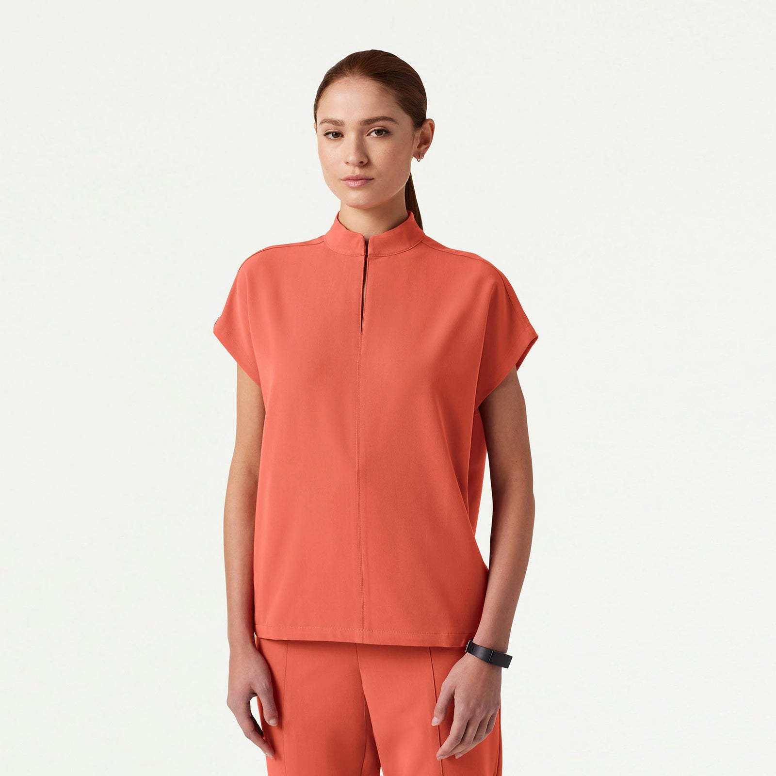 Aris Oversized 2-Pocket Scrub Top - Terra - WOMEN'S TOPS - Jaanuu