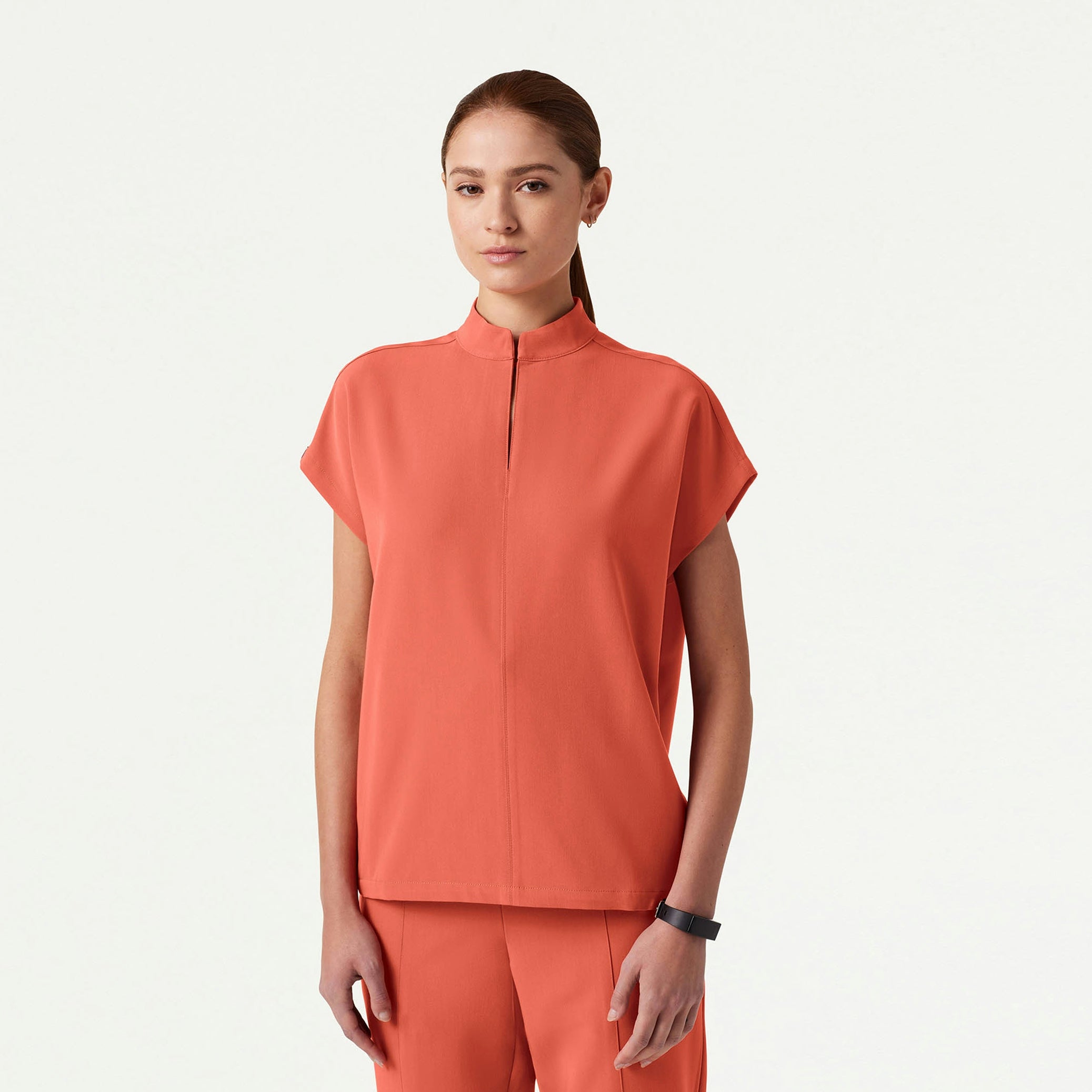 Aris Oversized 2-Pocket Scrub Top - Terra - WOMEN'S TOPS - Jaanuu