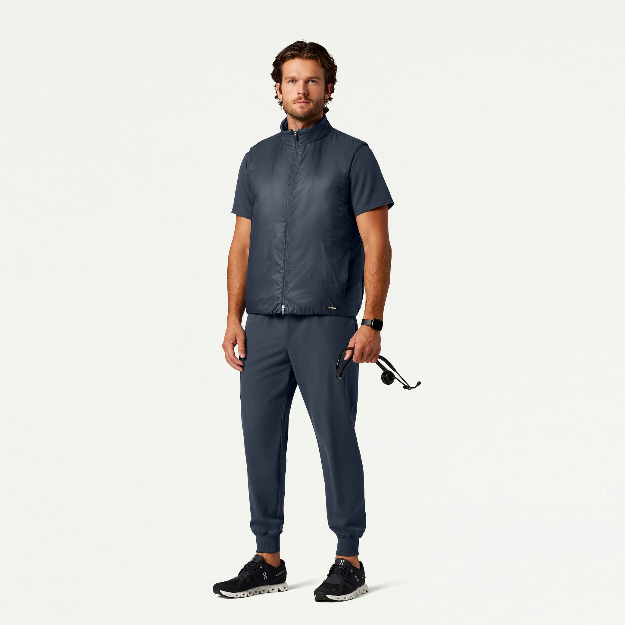 The Geiger Vest Scrub Set - Carbon Gray