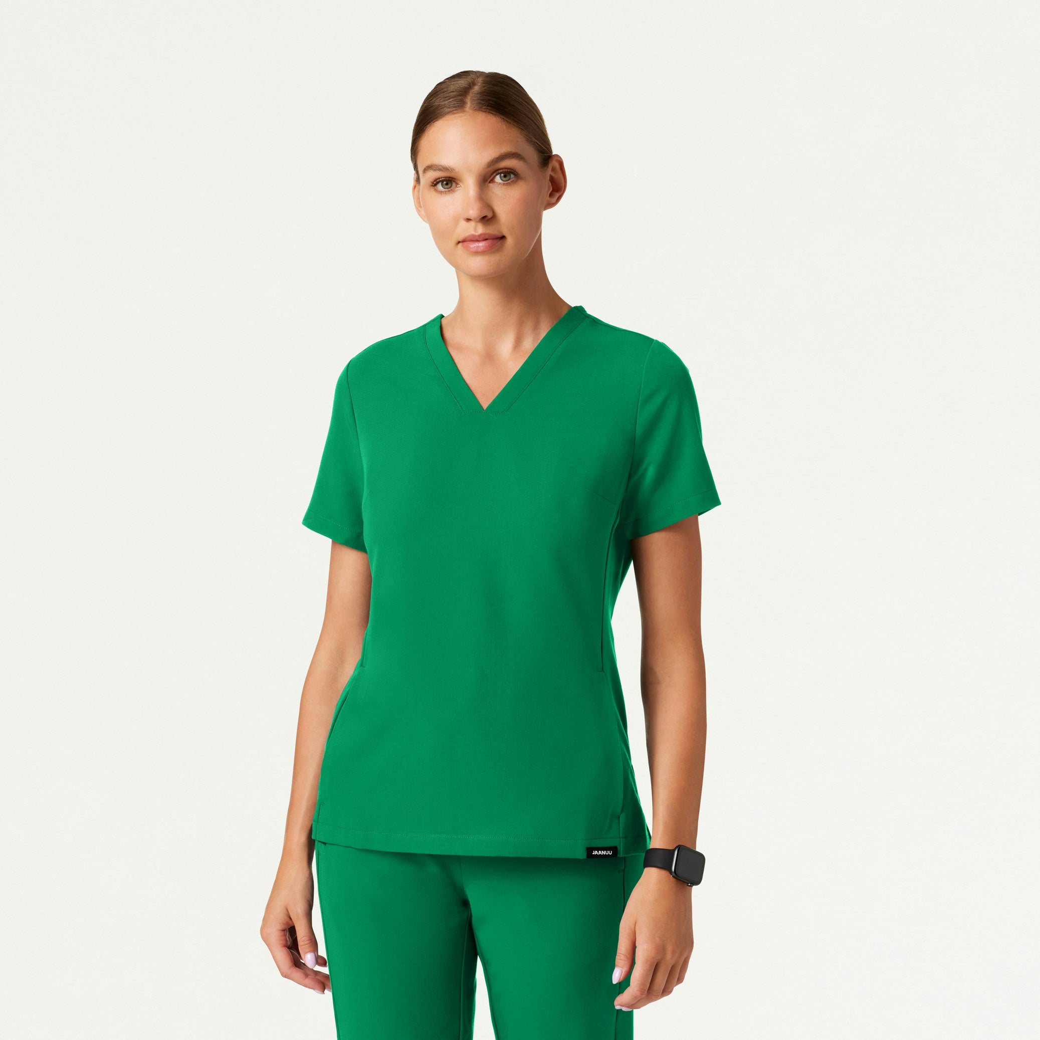 Carte Slim 2-Pocket Scrub Top - Emerald Green - WOMEN'S TOPS - Jaanuu