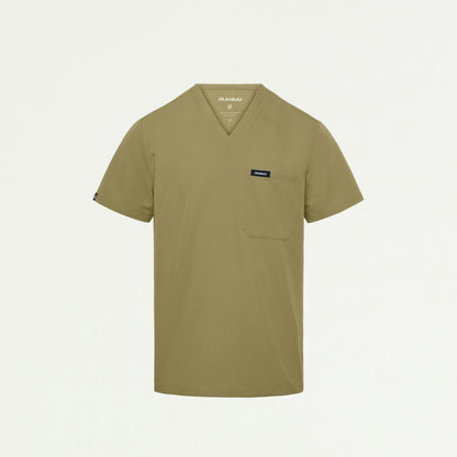 Holmes Everyday 1-Pocket Scrub Top - Ceramic Khaki - MEN'S TOPS - Jaanuu