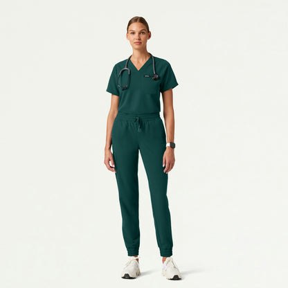 Rhena Essential 1-Pocket Scrub Top - Midnight Green - WOMEN'S TOPS - Jaanuu