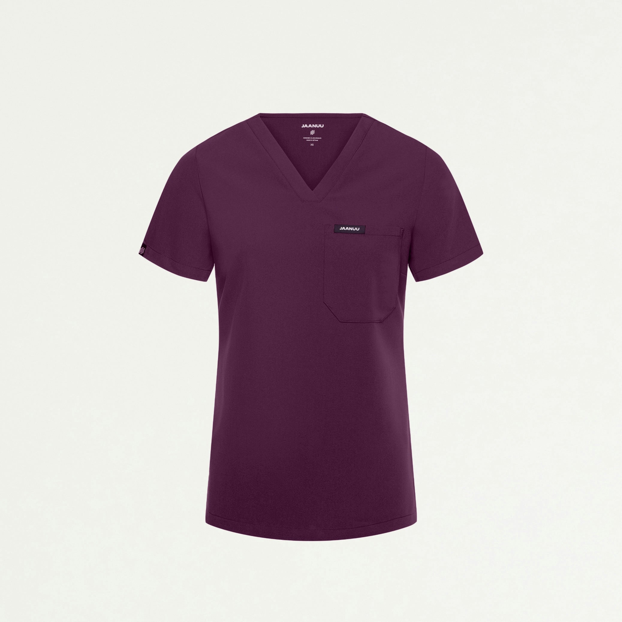 Rhena Slim Essential 1-Pocket Scrub Top - Dark Amethyst - WOMEN'S TOPS - Jaanuu