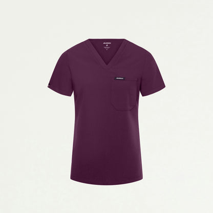 Rhena Slim Essential 1-Pocket Scrub Top - Dark Amethyst - WOMEN'S TOPS - Jaanuu