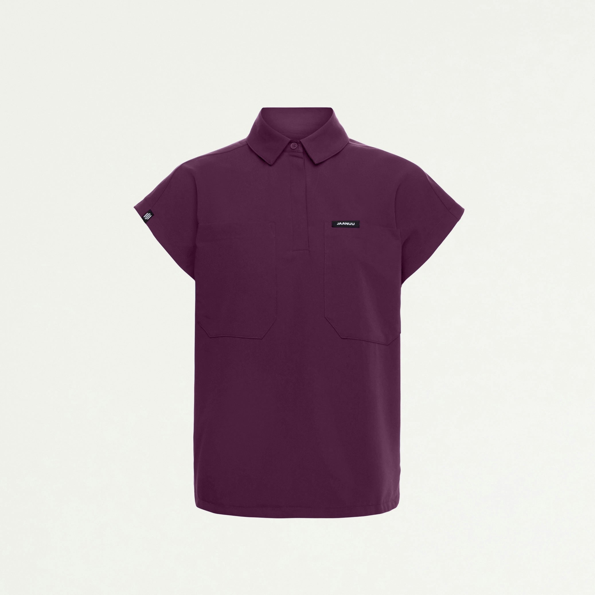Acta Oversized 2-Pocket Scrub Top - Dark Amethyst - WOMEN'S TOPS - Jaanuu