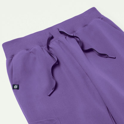Silex Slim Knit-Waist Scrub Jogger - Violet - WOMEN'S PANTS - Jaanuu
