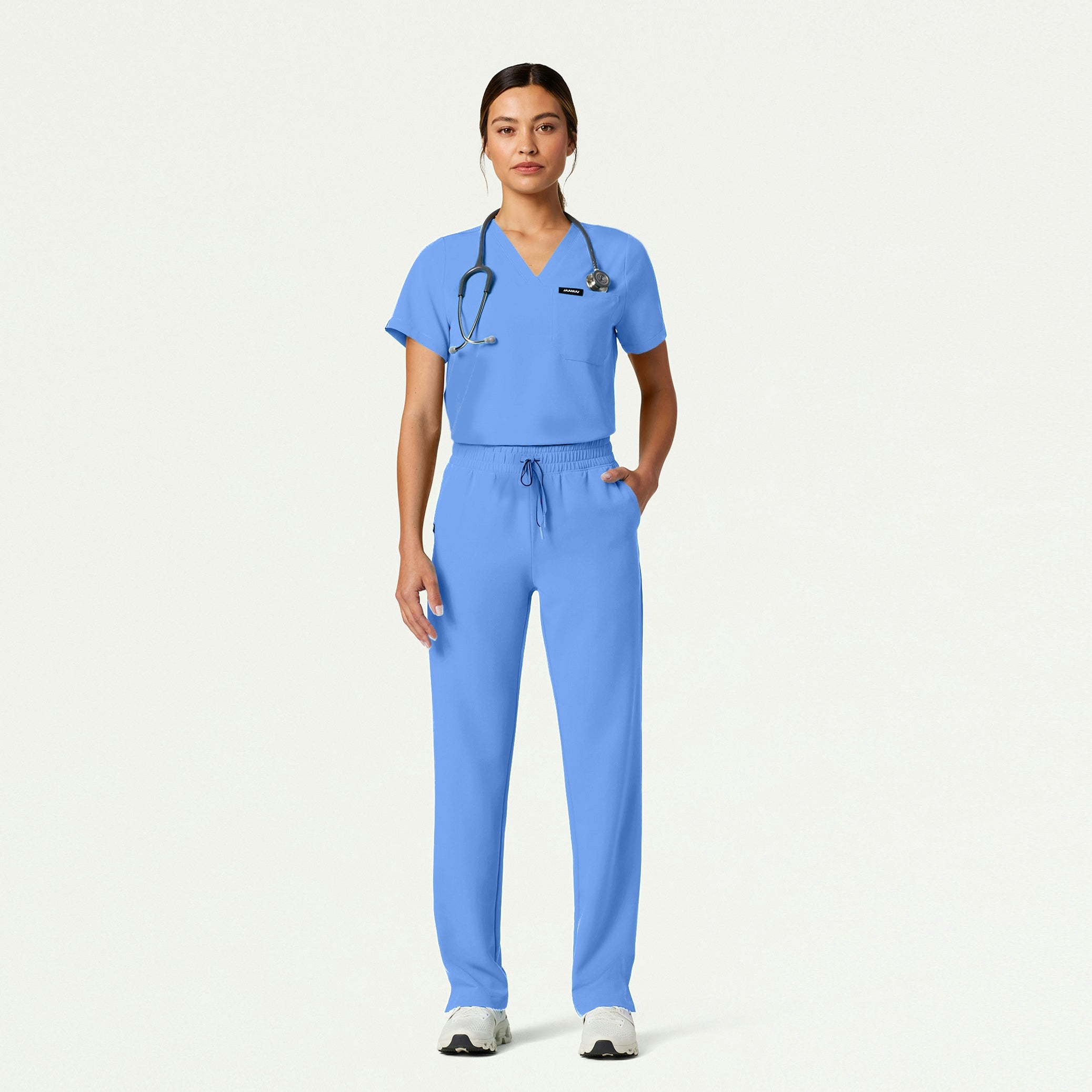 The Emma Essential Scrub Set - Ceil Blue
