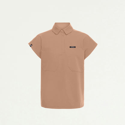 Acta Oversized 2-Pocket Scrub Top - Clay - WOMEN'S TOPS - Jaanuu