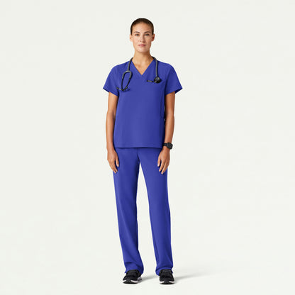 Xenos Essential Knit-Waist Scrub Pant - Moon Blue - WOMEN'S PANTS - Jaanuu
