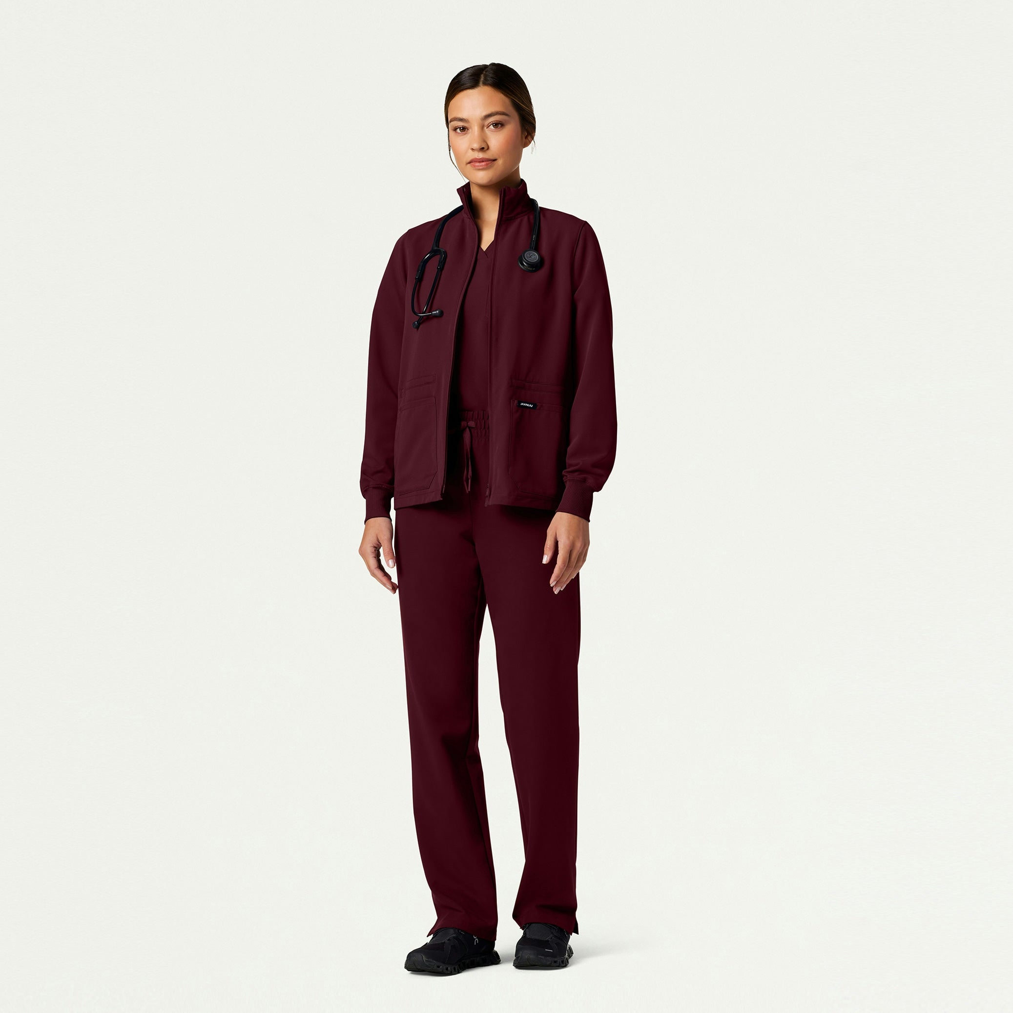 The Yuri Jacket Scrub Set - Burgundy