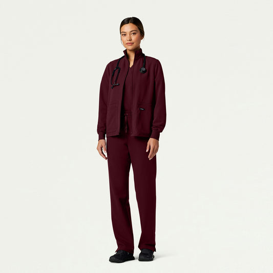 The Yuri Jacket Scrub Set - Burgundy
