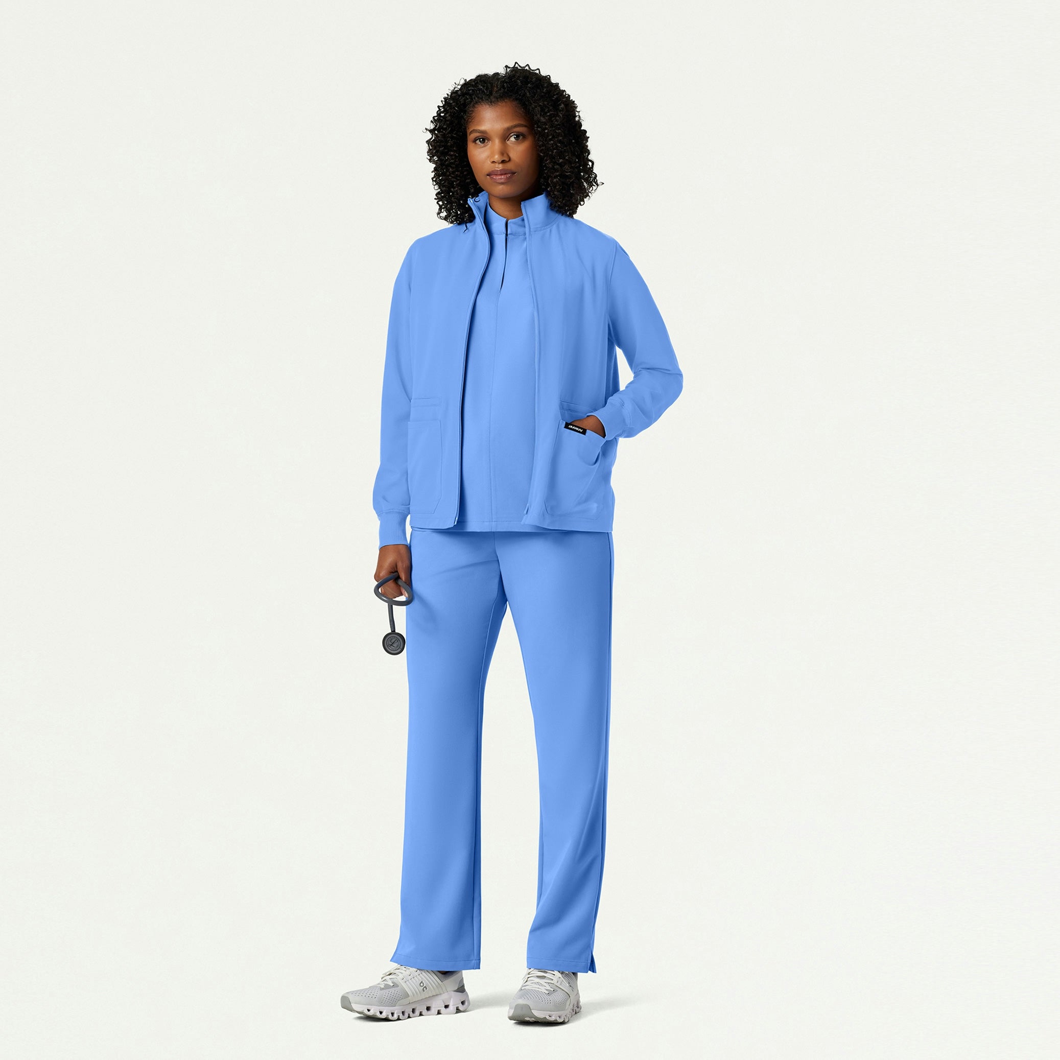 The Phoebe Jacket Scrub Set - Ceil Blue