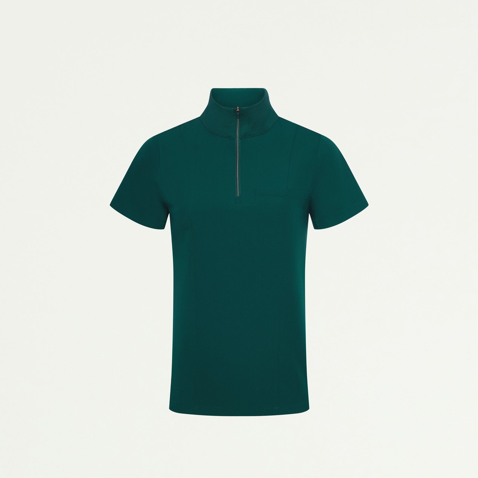 Nora Half-Zip Collared Scrub Top - Midnight Green - WOMEN'S TOPS - Jaanuu