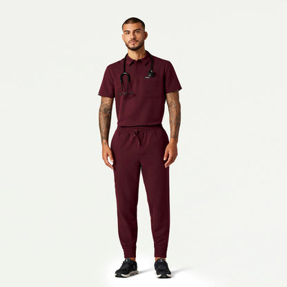Cobot 8-Pocket Scrub Jogger - Burgundy - MEN'S PANTS - Jaanuu
